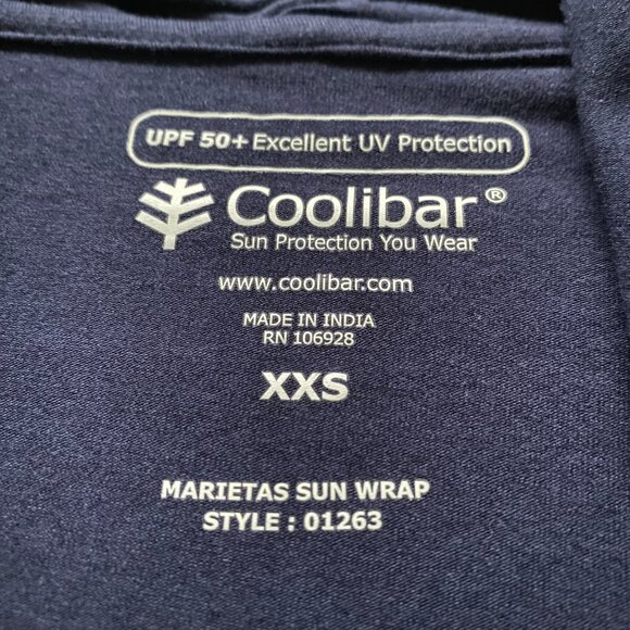 Coolibar Women's XXS Marietas UPF 50+ Sun Wrap Open Cardigan Jacket Blue - Picture 3 of 10